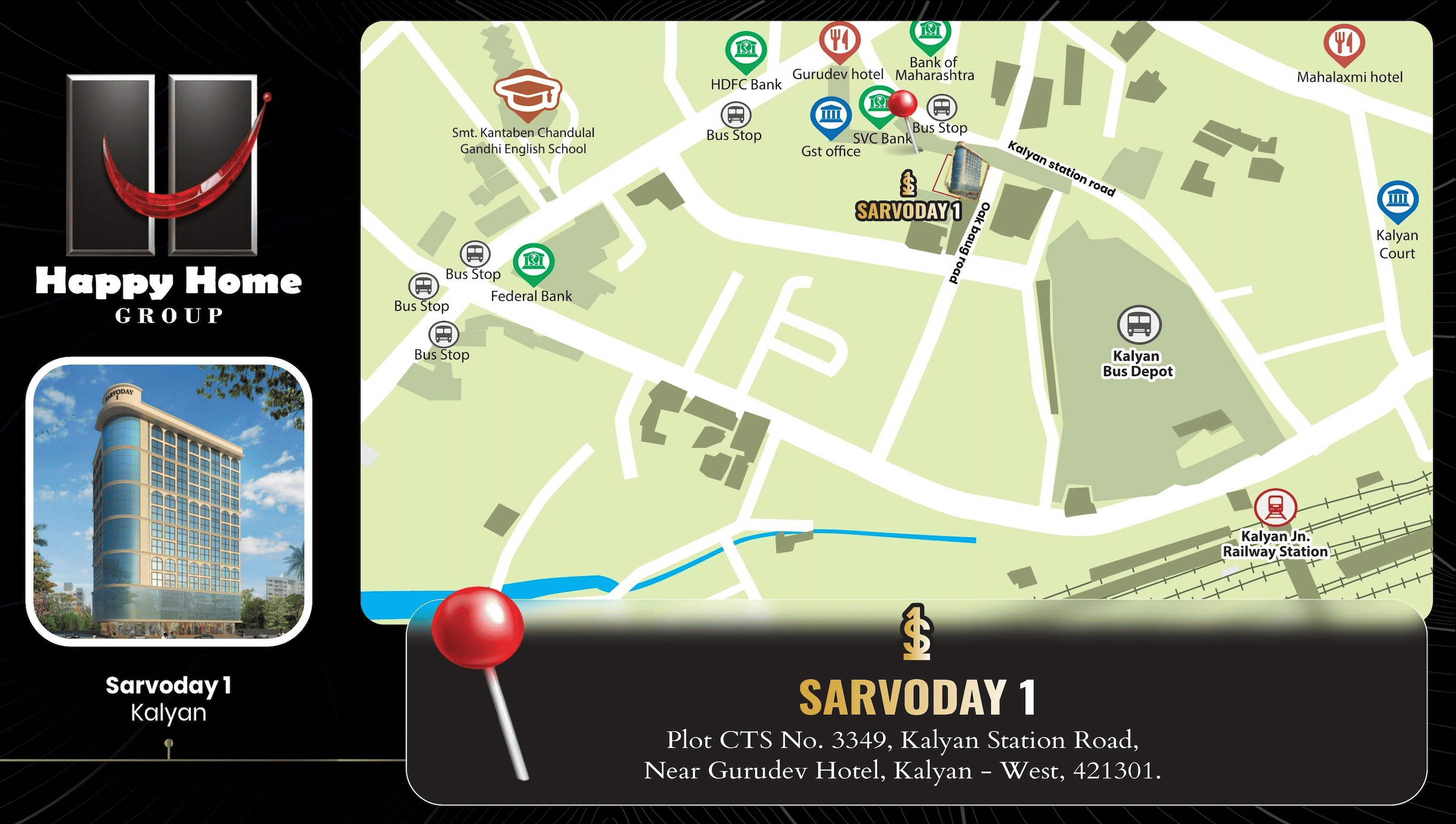 Sarvoday 1 location map - Kalyan